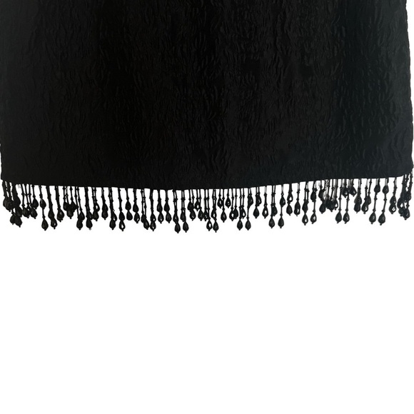 Ganni Black Beaded Fringe Organza Jacquard Mini Skirt NWT Size EU 36 - Picture 5 of 11